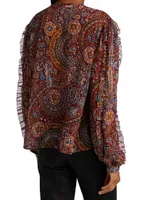 Epsilon Paisley Peasant Top