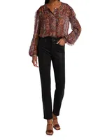 Epsilon Paisley Peasant Top