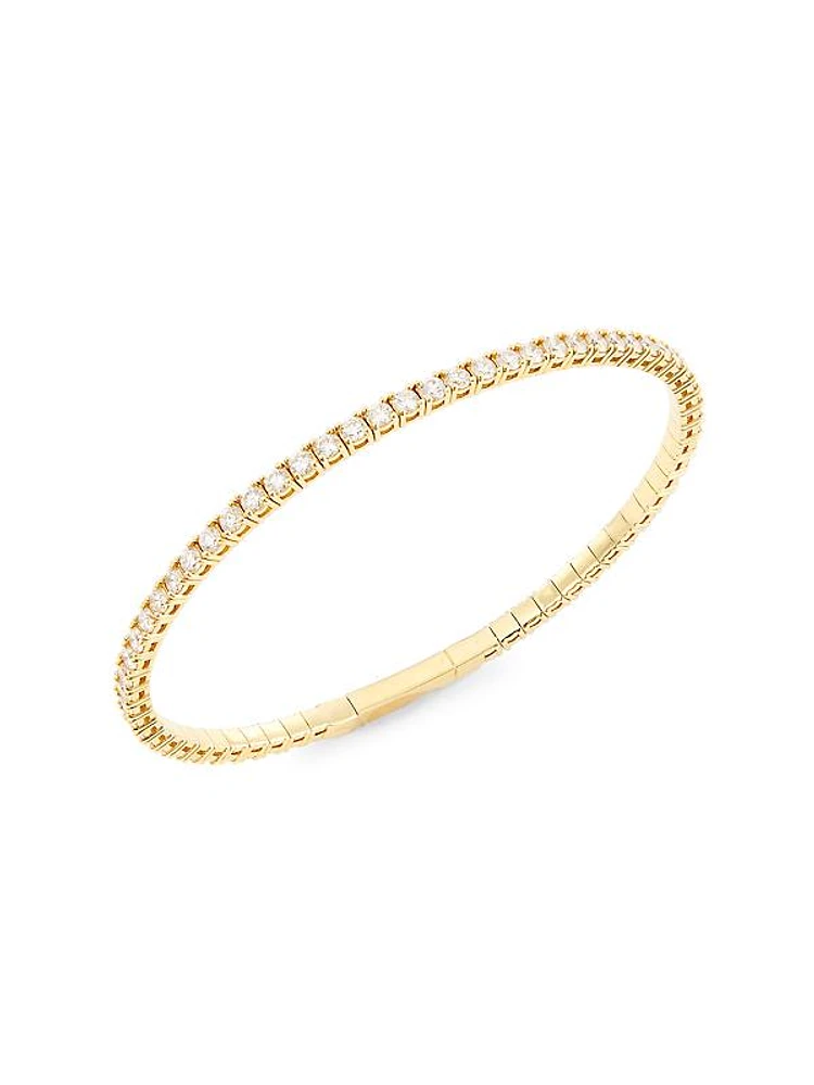 14K Yellow Gold & 3.25 TCW Diamond Bangle