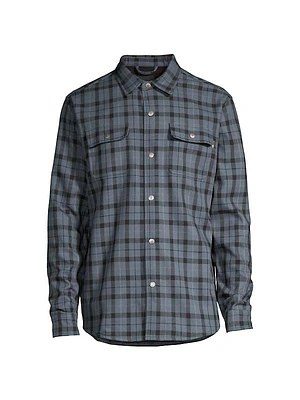 Flannel Micro-Fleece Long-Sleeve Shirt Jacket