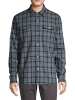 Flannel Micro-Fleece Long-Sleeve Shirt Jacket