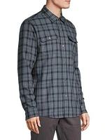 Flannel Micro-Fleece Long-Sleeve Shirt Jacket