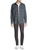 Flannel Micro-Fleece Long-Sleeve Shirt Jacket