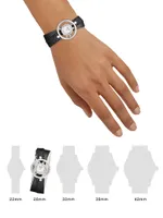 Happy Diamonds Icons 18K White Gold, Diamond, & Leather Wrap-Strap Watch