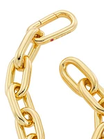 18K Yellow Gold Thick Paper Clip Chain Bracelet