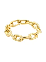 18K Yellow Gold Thick Paper Clip Chain Bracelet