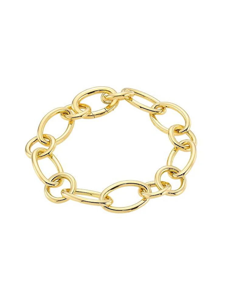 18K Yellow Gold Oval- & Round-Link Bracelet