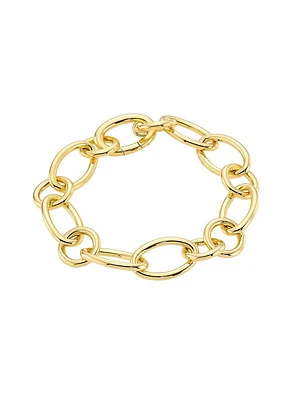 18K Yellow Gold Oval- & Round-Link Bracelet