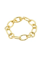 18K Yellow Gold Oval- & Round-Link Bracelet