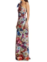 Gosia Floral One-Shoulder Gown