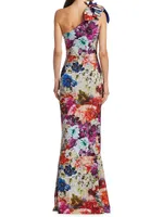 Gosia Floral One-Shoulder Gown