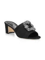 Martanew 50MM Embellished Satin Mules