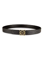 Embossed Anagram Leather Belt