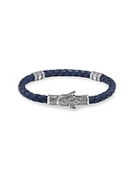 Perseus Sterling Silver & Braided Leather Bracelet