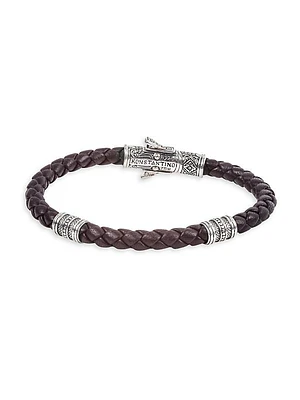 Perseus Sterling Silver & Leather Bracelet