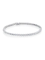 14K White Gold & TCW Diamond Prong-Set Tennis Bracelet