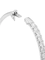 14K White Gold & TCW Diamond Bangle