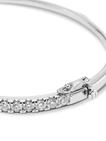 14K White Gold & 3 TCW Diamond Bangle