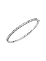 14K White Gold & 3 TCW Diamond Bangle