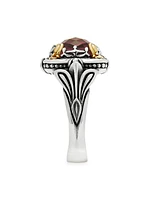 Alcea Sterling Silver, 18K Yellow Gold & Ruby Doublet Ring