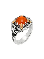 Scion Sterling Silver, 18K Yellow Gold & Carnelian Doublet Ring