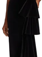 Gussie Ruffle Side Gown