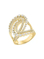 14K Yellow Gold & 1.31 TCW Diamond Swirled Openwork Ring