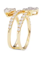 14K Yellow Gold & Multi-Cut 1.67 TCW Diamond Wraparound Ring