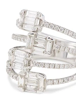 14K White Gold & Multi-Cut 1.70 TCW Diamond Openwork Ring