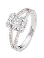 14K White Gold & 0.90 TCW Diamond Ring