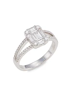 14K White Gold & 0.90 TCW Diamond Ring