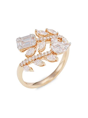 14K Rose Gold & Multi-Cut 1.04 TCW Diamond Vine Ring