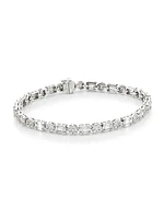 14K White Gold & Multi-Cut 3.82 TCW Diamond Link Bracelet