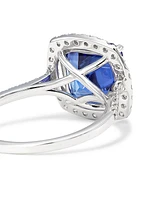 14K White Gold, Tanzanite & Diamond Ring