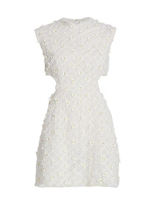 Scent Of Summer Bead & Floral-Embellished Mini-Dress