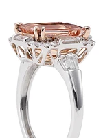 Two-Tone 14K Gold, Morganite & Diamond Ring