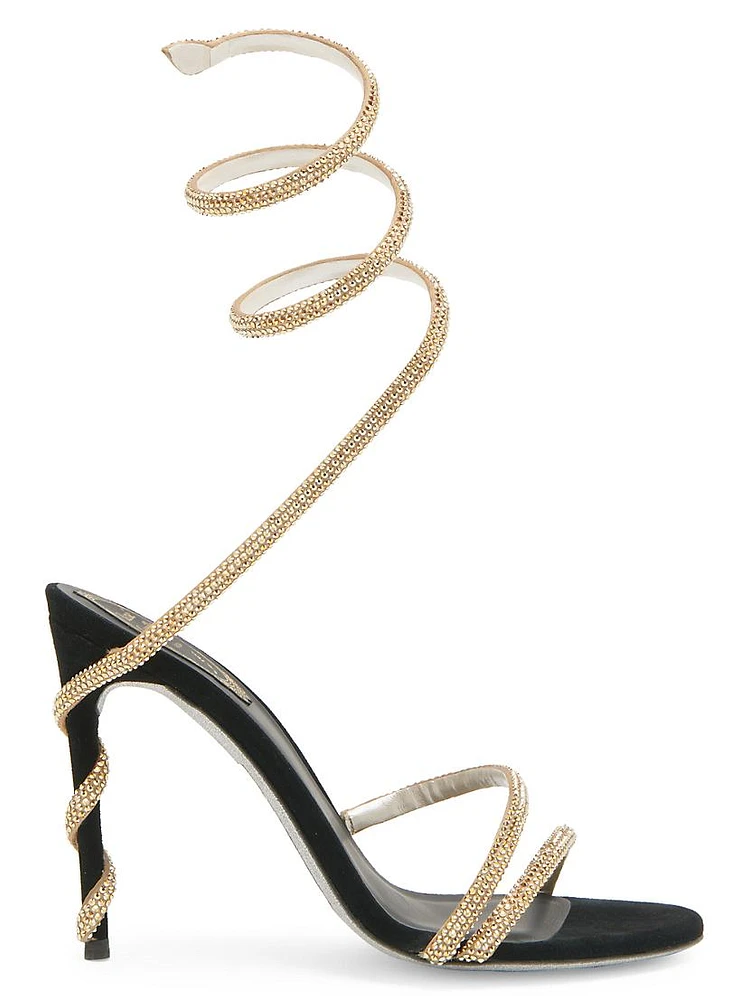 Margot Embellished Satin Wrap Sandals