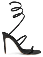 Cleo Leather Embellished Wraparound High-Heel Sandals