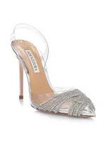 Gatsby Crystal-Embellished Slingback Sandals