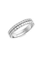 Quatre Radiant Edition Clou De Paris 18K White Gold & 0.24 TCW Diamond Wedding Band