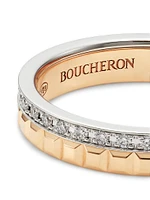 Quatre Radiant Edition Clou De Paris Two-Tone 18K Gold & 0.24 TCW Diamond Wedding Band