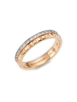 Quatre Radiant Edition Clou De Paris Two-Tone 18K Gold & 0.24 TCW Diamond Wedding Band