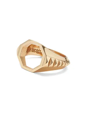 Unisex Gold-Plated Sterling Silver Open Signet Ring