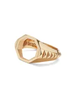 Unisex Gold-Plated Sterling Silver Open Signet Ring