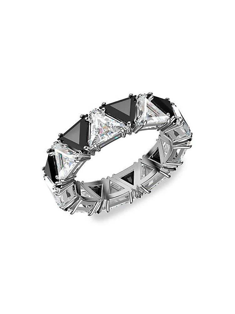 Matrix Swarovski Crystal Triangle-Cut Cocktail Ring