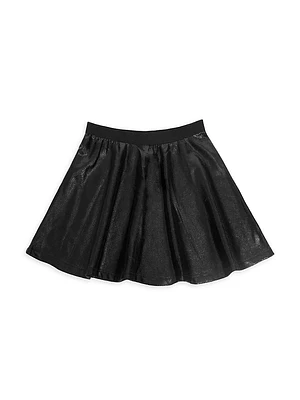 Girl's Faux Leather Skater Skirt