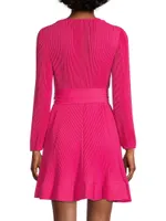 Liv Pleated Belted Minidress