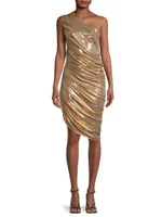 Diana Metallic One-Shoulder Minidress