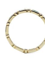 14K Yellow Gold, Emerald, & Diamond Eternity Ring