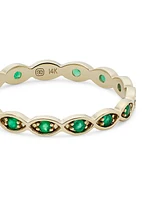 14K Yellow Gold & Emerald Eternity Band